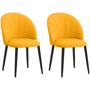 Set 2 Scaune Sufragerie – Galbene, Ergonomice & Tapitate