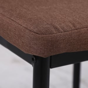 Set 4 Scaune Moderne – Metal & Material Textil Captusit, Kaki - Img 9