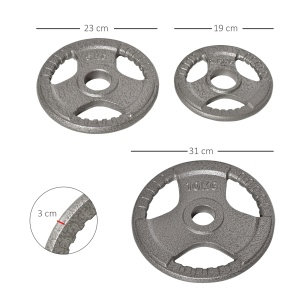 Set 6 Discuri Greutati – 35 kg, Otel pentru Haltere - Img 3