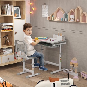 Set Copii – Masa & Scaun Reglabile cu Blat inclinabil - Img 2