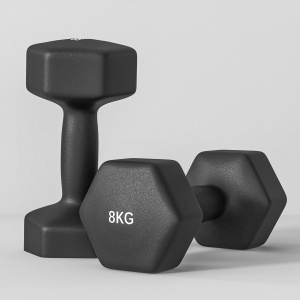 Set de 2 Greutăți Hexagonale, Gantere cu Prindere Antiderapantă pentru Antrenament de Fitness, 24x11x11 cm, Negru - Img 8
