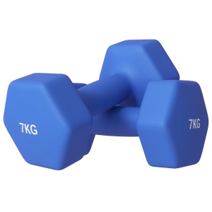 Set de 2 Greutăți Hexagonale, Set de Gantere cu Prindere Antiderapantă pentru Antrenament Acasă, 24x9x9 cm, Albastru - Img 1