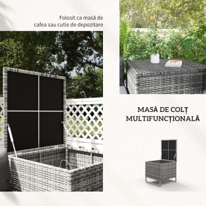 Set de Gradina 4 Bucati cu 2 Canapele 2 Locuri, Masuta d - Img 4