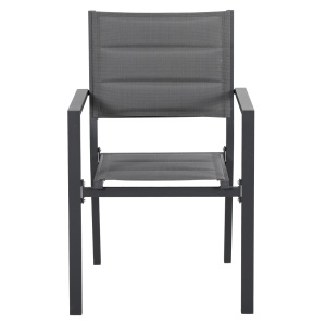 Set de Gradina din Aluminiu 7 Piese cu Masa Dreptunghiulara Extensibila si 6 Scaune de Exterior cu Sezuta din Plasa Respirabila, Gri - Img 7