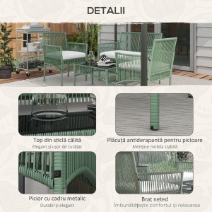 Set de Mobilier pentru Curte, Verde inchis - Img 6