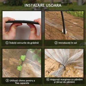 Set de plasă de grădină cu 30 de cercuri și 20 de cleme - Img 5