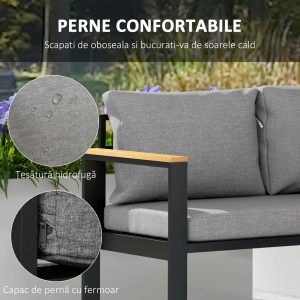 Set din 4 piese de mobilier pentru gradina cu canapea pe - Img 5