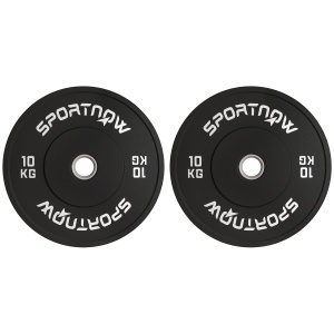 Set Discuri de Greutate din Cauciuc Solid cu Orificii, 45x4 cm, Negru