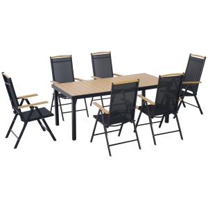Set Gradina 7 piese – Masa + 6 Scaune Textilene Reglabile