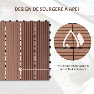 set gresie de gradina, 30x30x2.2cm, maro - Img 5