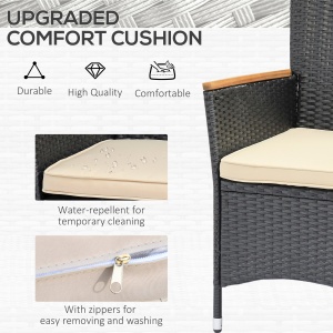 Set Mobilier Gradina 7 Piese – Ratan, Lemn & Perne Moi - Img 4