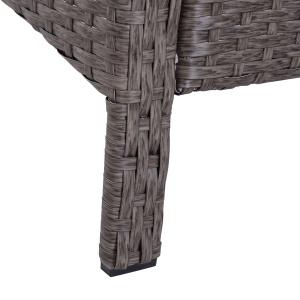 Set Mobilier pentru Extern Canapea cu Pouf si Masuta in PE Rattan cu Perne Gri - Img 8