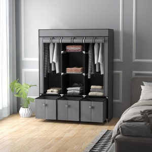 sifonier Pliabil Textil – Cu Rafturi & Sertare, Ideal pentru Spatii Mici - Img 7