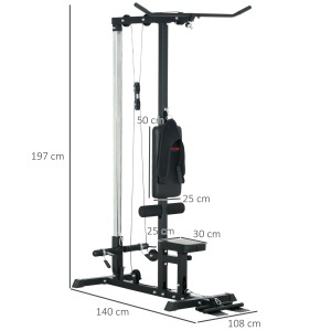 Stație Fitness Multifuncțională cu Lat Machine și Șezut Reglabil - Img 3