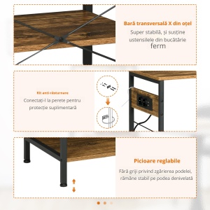 Suport Bucatarie – Cu Prize, USB & Rafturi Multifunctionale - Img 7
