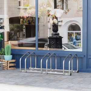 Suport de parcare pentru 3 biciclete din otel, 70,5 x 33 x 27cm, argintiu - Img 2