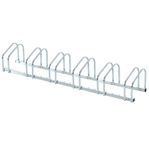 Suport de parcare pentru 6 biciclete din otel, 179x33x27 cm, argintiu