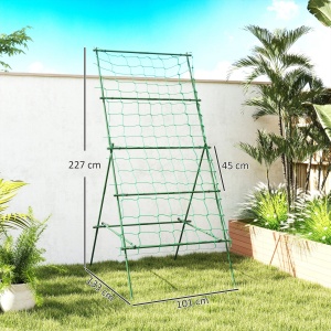 Suport Metalic de Grădină în Forma de A cu Plasă de Susținere, 101x133x227 cm, Verde - Img 3