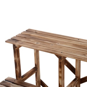 Suport pentru Ghivece cu 3 Niveluri din Lemn de Brad, 80x80x78 cm, Lemn Natural - Img 9