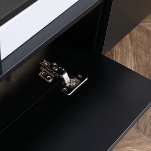 Suport TV Modern 130 cm cu Dulapuri si Rafturi – Negru - Img 4