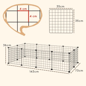 tarc Modular Animale – 12 Panouri, 35×35 cm, Negru - Img 3