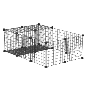 tarc Modular Iepuri & Porcusori – 105×70×35 cm, Negru - Img 1