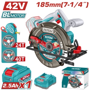 TOTAL - FIERASTRAU CIRCULAR - 185mm - 42V (INCLUDE ACUMULATOR, INCARCATOR)