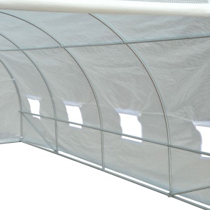 Tunnel Sera de gradina pentru plante din PE cu tevi metalice 6x3x2m Alb - Img 8