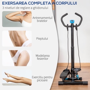 Twist Stepper – Aparat Fitness cu Benzi Elastice & LCD - Img 6