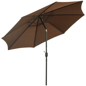 Umbrela de Gradina Inclinabila 3x2.45m in Poliester Impermeabil, Cafea - Img 1