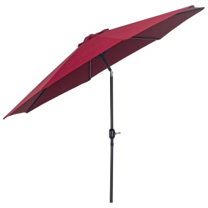 Umbrela de Gradina Inclinabila 3x2.45m in Poliester Impermeabil, Rosu Bordeaux - Img 1