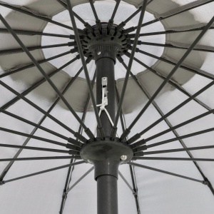 Umbrelă de Grădină Înclinabilă cu Manivelă și 18 Spițe din Metal și Poliester, Ø250x240 cm, Gri Deschis - Img 9