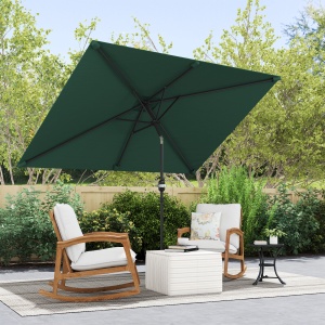 Umbrelă de Grădină Înclinabilă cu Manivelă și 6 Spiţe, 2x3 m, Verde - Img 8