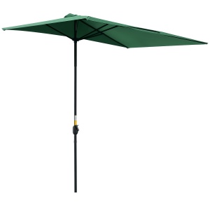 Umbrelă Semicirculară de Perete cu Deschidere cu Manivelă şi Orificii de Ventilaţie, 230x130x245 cm, Verde - Img 1