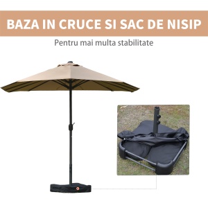Umbrele de Gradina Dublă 460x270cm, Manuală, pentru Grădină, Familie, Negru - Img 6