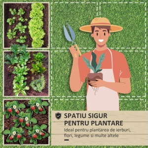 4' x 2' x 1' Pat de Gradina Galvanizat Inaltat, Cutie de Plantare din Metal Pat Inaltat pentru Legume, Flori, Plante si Plante Aromatice, Verde - Img 6