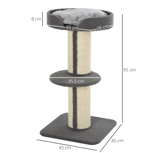 81cm Stalp de zgariere multi-activitate cu perna coloana in sisal Miel casmir - Img 3