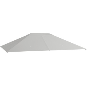 Acoperiș de Schimb 4x3 m pentru Gazebo Anti-UV din Poliester cu Aerisire, Gri Deschis - Img 1