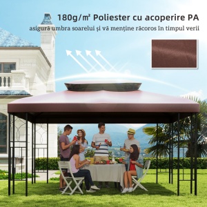 Acoperis de Schimb pentru Gazebo de Gradina, Impermeabil, Dublu Strat, 3x4 m - Img 7