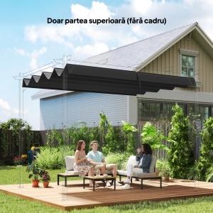 Acoperis Retractabil Pergola UV30+ Gri Inchis - Img 2