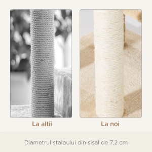 Ansamblu de joaca pentru Pisici pe mai multe niveluri Stalp de zgariat din Sisal Platforme si Cusca - Img 6
