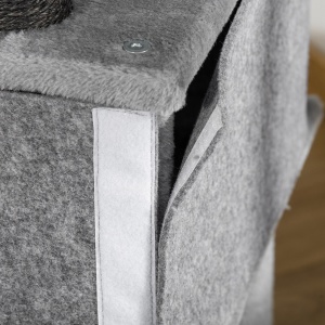 Arbore Răzuitoare pentru Pisici 48x48x107 cm Turn pentru Pisici cu Cavernă de Fetru Demontabilă Hamacă Paturi Platforme Gri - Img 9