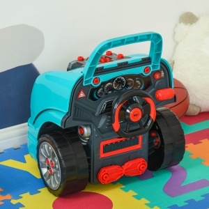 Atelier Jucarie Camion – Motor & 61 Accesorii, cu Roti si Maner - Img 8