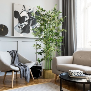 Bambus Artificial, Plantă Decorativă, Aspect Realist, Ușor de Întreținut, Pentru Casă, 180 cm, Verde - Img 2