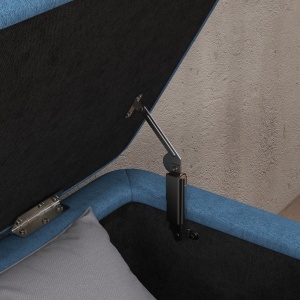 Bancă de depozitare 40", tapițată din material textil cu picioare din oțel pentru Living sau Dormitor, Albastru Închis - Img 8