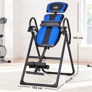 Bancă de Inversie Pliabilă cu Roți și Reglare de la 140-203cm Negru - Img 3