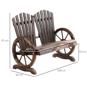 Banca din lemn pentru gradina, 108x66x95cm, culoare lemn - Img 3