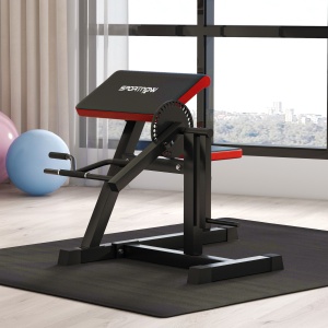 Bancă Multifuncțională 2 în 1 pentru Curl și Triceps, Bancă de Fitness cu Scaun Reglabil, 105x95x80 cm, Negru - Img 2