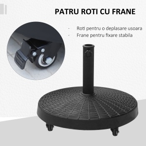 Baza Umbrela 38‑48 mm Negru Rasina+Otel 52×41 cm - Img 6