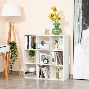 Biblioteca 9 Compartimente Cub Alb 91,5x29,5x91,5cm - Img 2
